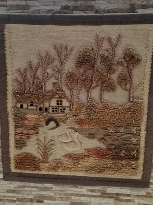 Tapestry hand made vintage used 100x90cm