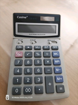Casine electronic calculator CS-818 used, 12 digits, two way power