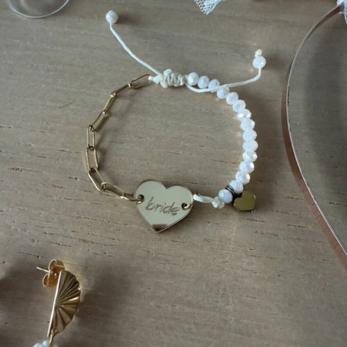 Bachelorette Bride to Be Set with Handmade Steel Earrings and Bracelet