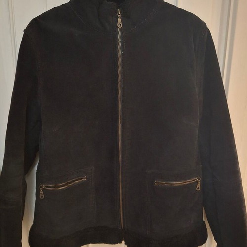 Naf Naf medium jacket used, black with fur