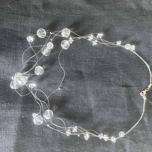 Illusion Necklace like new with transparent beads on invisible thread