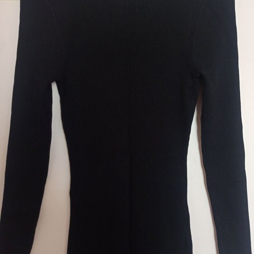Black midi rib dress extra small, like new, viscose