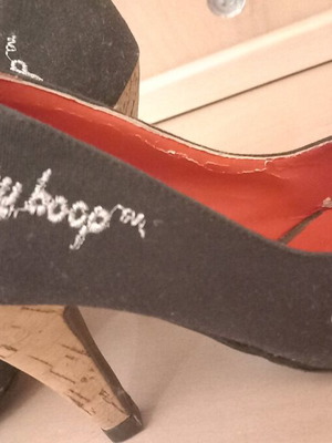 Peep toe Betty Boop σαν καινούργιο, μαύρο νούμερο 37