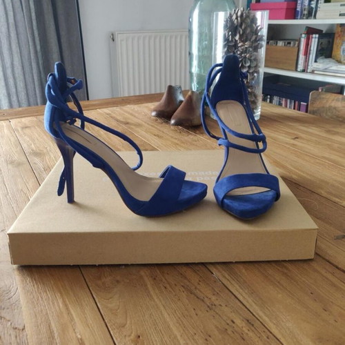 Zara suede sandals used, blue, size 37.5