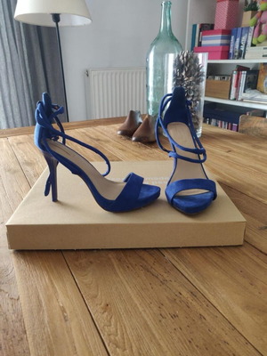 Zara suede sandals used, blue, size 37.5