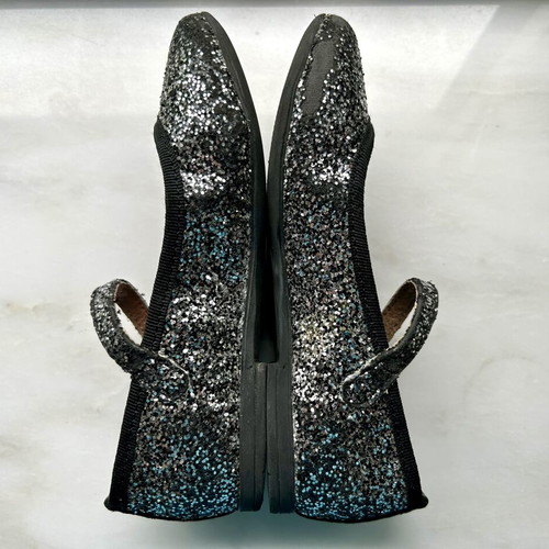 Repetto Paris Girls Black Silver Glitter Mary Jane flats used, EUR29
