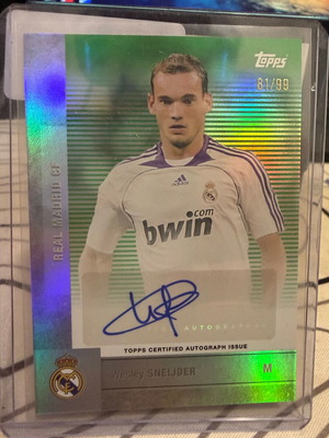 Wesley Sneijder Green Auto 81/99 football card