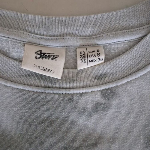 Pull & Bear men's sweatshirt, size S, gray and turquoise