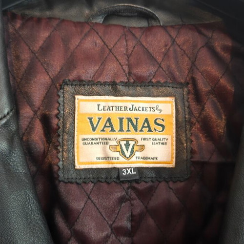 Leather coat Vainas Leather 3XL like new, black, quilted lining