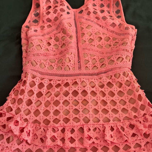 Pink Designer Cocktail Dress Open Back Size S Like New