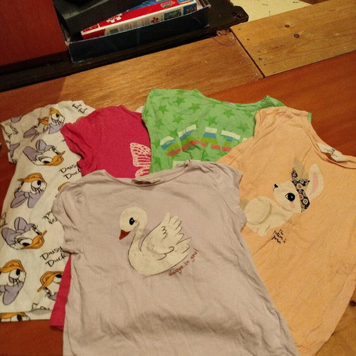 Summer set of shorts and t-shirts for girls age 8, used, H&M Zara Sam