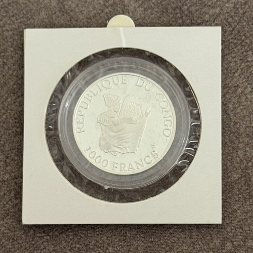 Congo 1997 1000 Francs FIFA World Cup 1998 France Silver Proof Coin