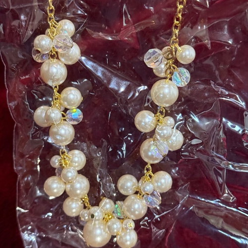 Faux bijoux necklace new white pearl