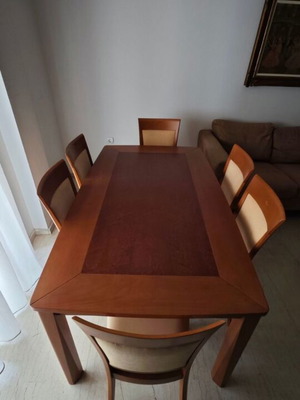 Dining set with 6 chairs like new, beech wood