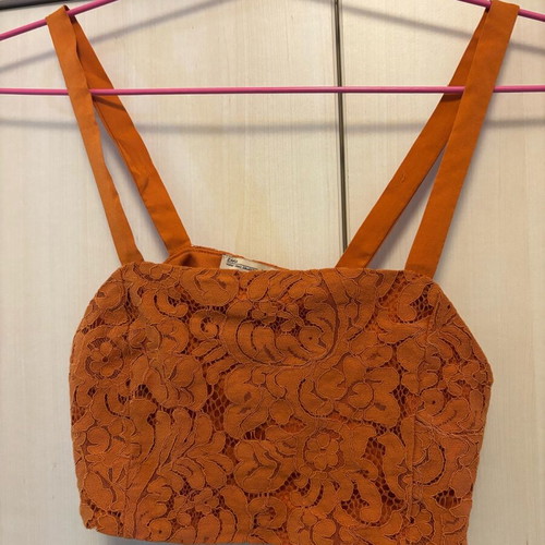 Zara crop top orange like new, size S