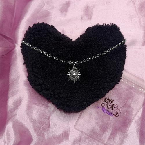 Love X Poison Handmade Stainless Steel Chain Choker Necklace with Heart Charm new
