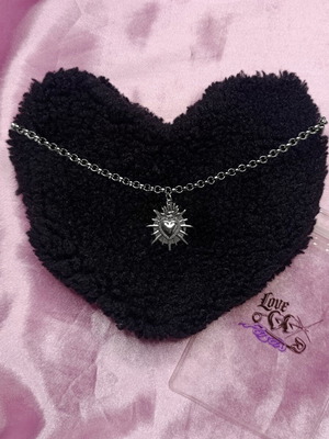 Love X Poison Handmade Stainless Steel Chain Choker Necklace with Heart Charm new