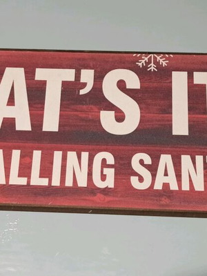 Christmas wooden sign frame like new 41x16