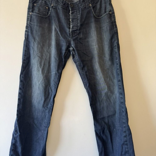 Men's Dark Blue Straight Leg Jeans W38 L36