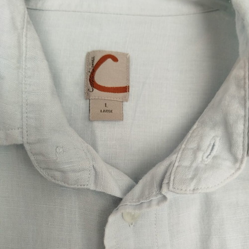 Camel men's linen shirt used, size L, light blue