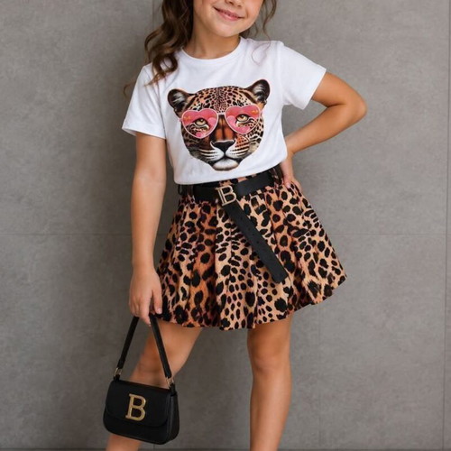 Meisje Panther set with pants size 122/128 new