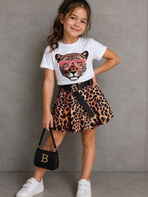 Meisje Panther set with pants size 122/128 new