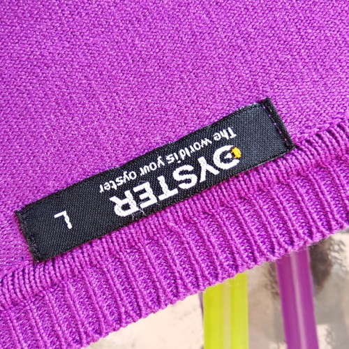 Oyster women's purple thin cardigan, size L