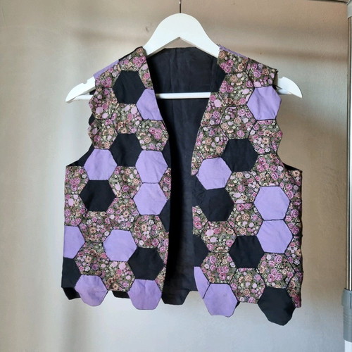 Patchwork cotton vest like new, fits XS/S