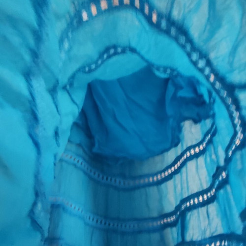 Cotton women's skirt used, turquoise, size M-L