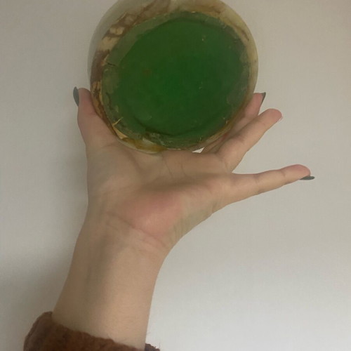Vintage ashtray used with green onyx stone