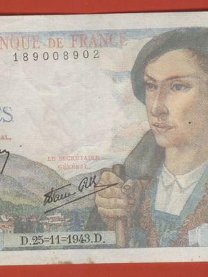 1943 D France 5 francs μεταχειρισμένο