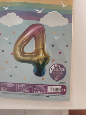 Birthday foil balloon number 4