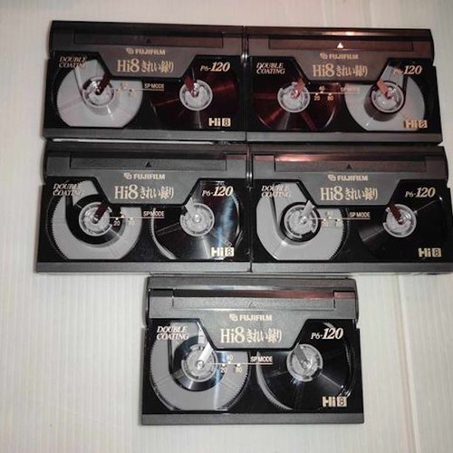 Hi-8 cassettes used, pack of 5 pieces