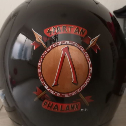 Motorcycle helmet, size Medium, custom airbrush design