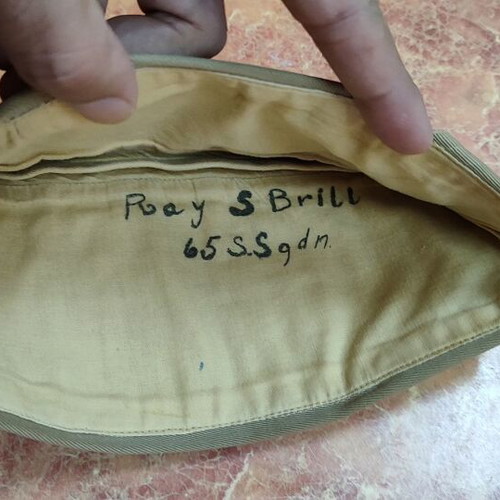 Military garrison cap used, American signed