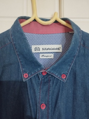 Napoleone men's denim shirt like new with red buttons XL