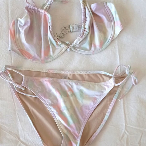 Victoria's Secret pastel print bikini set, size Large