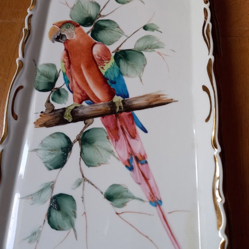 Porcelain platter GZ 1947 hand-painted 44×17cm