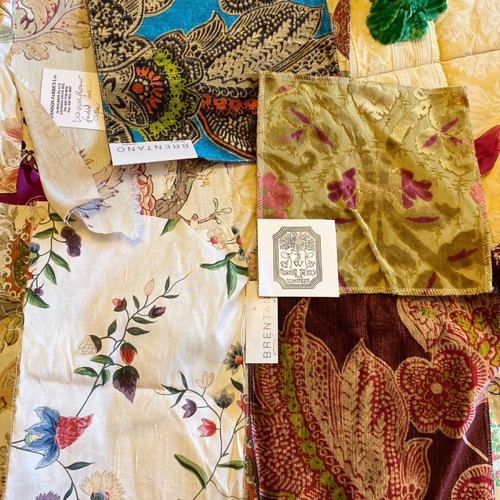 Collection of upholstery fabric remnants like new