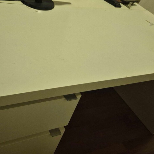 Office desk with 2-drawer cabinet, white/grey finish