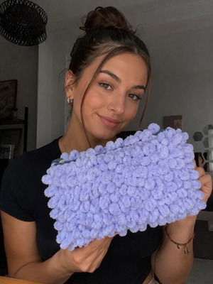 Handmade lilac medium toiletry bag