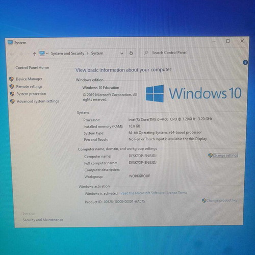 Desktop computer Intel Core i5-4560 16 GB RAM 120 GB SSD 500 GB HDD GTX1050 Ti like new