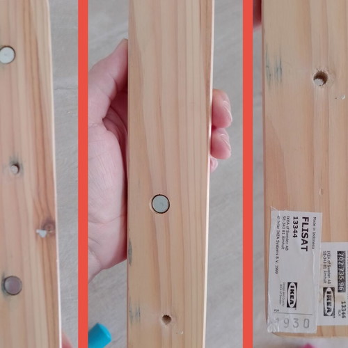 Flisat wooden hanger set with 4 hooks, used, IKEA