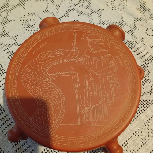 Decorative terracotta vessel vase refurbished