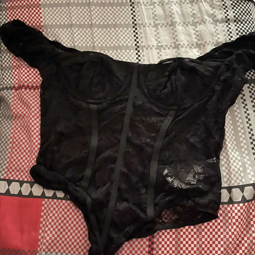 Shein lace corset new, black, size Small