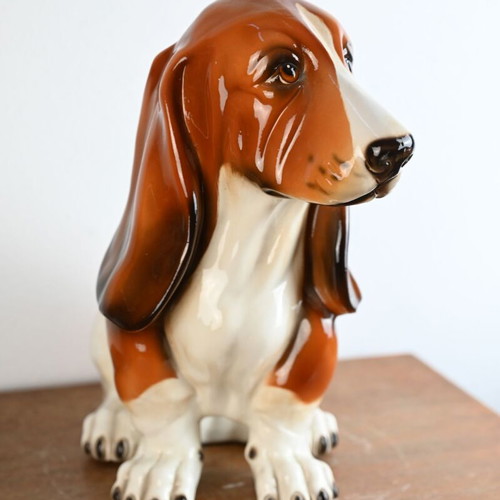 Vintage decorative dog used, large size 34x33 cm