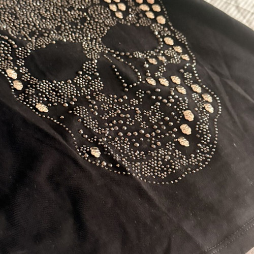 Philipp Plein Black T-Shirt Size S with Skull Strass Like New