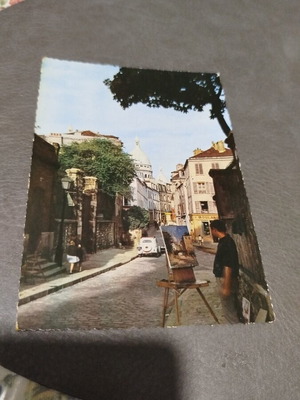 Card postal Paris used with letter dated 1966 Montmartre view