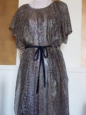 SuperTrash Glamorous Metallic Gold & Silver Lame Mini Dress Like New