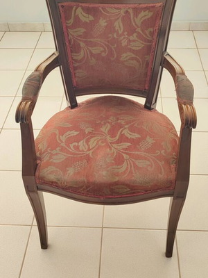 Antique chair used with solid wood and light fabric wear